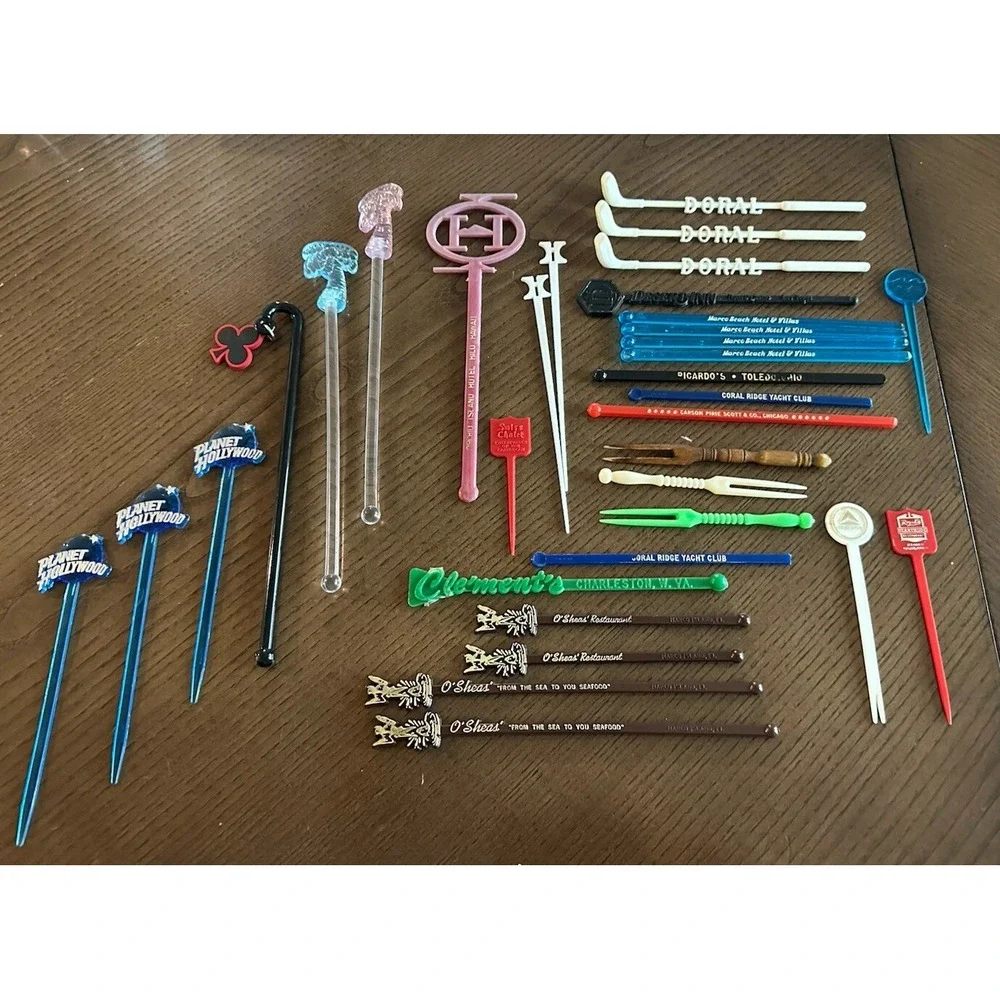 Vintage Mixed Lot 33 Stir Sticks Golf Restaurants Hotels‎ Advertising